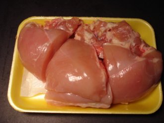 Chicken Breast No wings No skin Cut in 1/2