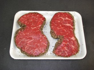 Pepper Crusted Boneless Rib Eye Steaks