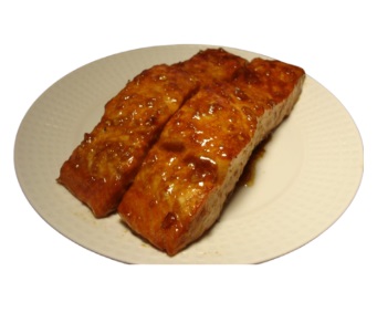 Cooked salmon with spices and herbs