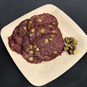 Dry Salami - Pistachio & Coffee (prepacked 0.33 lb) - Click Image to Close